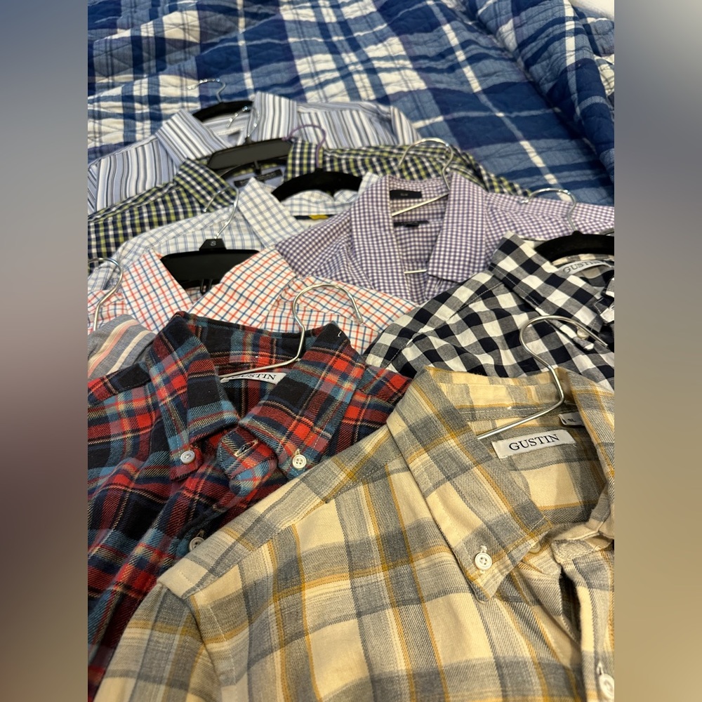 Set of nine button down shirts! Various brands.